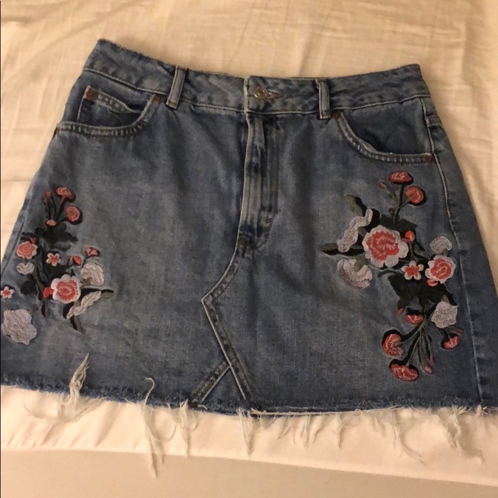 Topshop Denim Mini Skirt